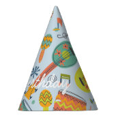 Fijne verjaardag. Muziekinstrumenten. Feesthoedjes (Rechts)