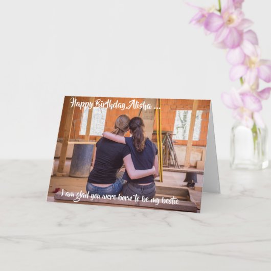 Fijne verjaardag om het gevouwen Wenskaart te Best Kaart (Orchidee)