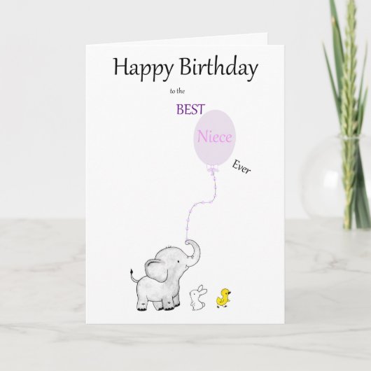 Fijne verjaardag op de BEST Niece Ever - KAART (Voorkant)
