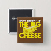 Fijne verjaardag op de GROTE KAAS Vierkante Button 5,1 Cm (Voorkant /achterkant)