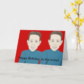 Fijne verjaardag op de tweelingkaart kaart (Gele Bloem)