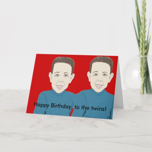Fijne verjaardag op de tweelingkaart kaart (Voorkant)