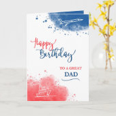 Fijne verjaardag op een grote pap rode Waterverf Kaart (Gele Bloem)