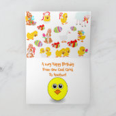 Fijne verjaardag op één klote meid kaart (Binnen)