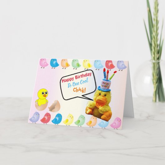 Fijne verjaardag op één klote meid kaart (Voorkant)