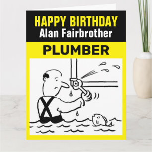 Fijne verjaardag op een Plumber Card Kaart
