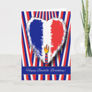 Fijne verjaardag op het Bastille Day Wenskaart Kaart