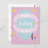 Fijne verjaardag op je postkaart (Voorkant / Achterkant)