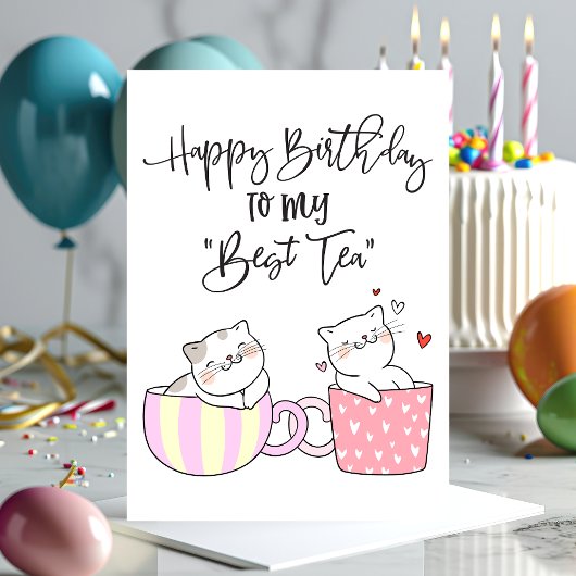 Fijne verjaardag op mijn beste thee | Vriendag Kaart