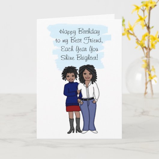 Fijne verjaardag op mijn beste vriend kaart (Gele Bloem)