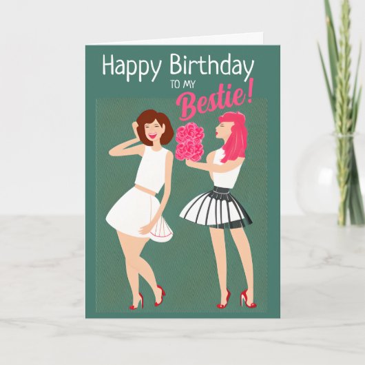 Fijne verjaardag op mijn Bestie Feestdagen Kaart (Voorkant)