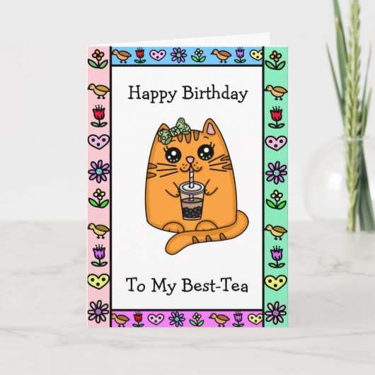 Fijne verjaardag op mijn Bestie Kaart (Voorkant)