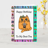 Fijne verjaardag op mijn Bestie Kaart (Gele Bloem)