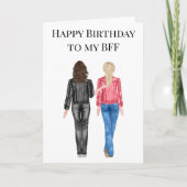 Fijne verjaardag op mijn BFF Waterverf vrienden Feestdagen Kaart (Voorkant)