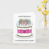 Fijne verjaardag op mijn Bonus dochter Kaart (Gele Bloem)