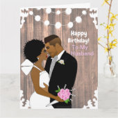 Fijne verjaardag op mijn echtgenoot Afrikaanse Kaa Kaart (Gele Bloem)