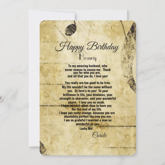 Fijne verjaardag op mijn man (Achterkant)