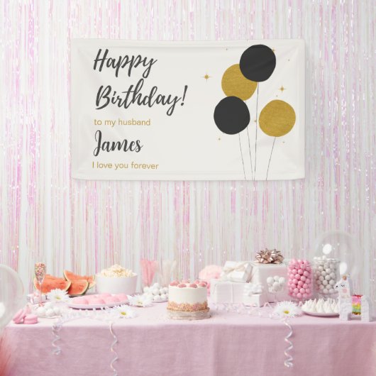 Fijne verjaardag op mijn man op de verjaardag van  spandoek (Feest)