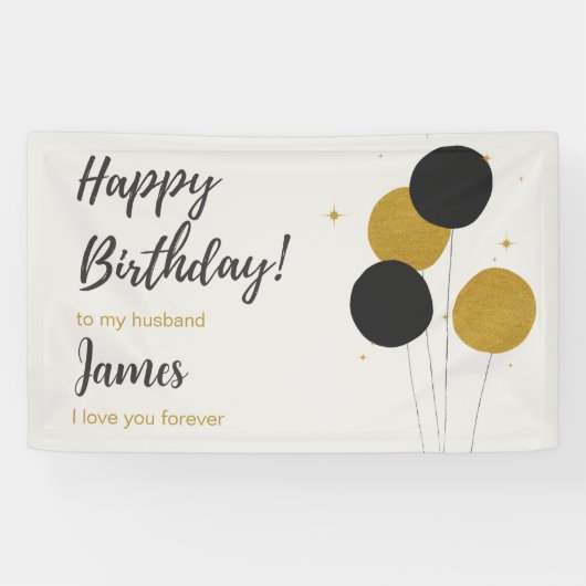 Fijne verjaardag op mijn man op de verjaardag van  spandoek (Horizontaal)