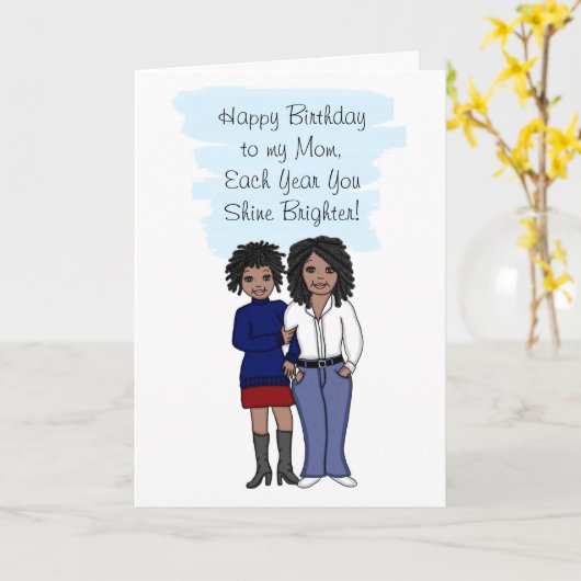 Fijne verjaardag op mijn moeder kaart (Gele Bloem)