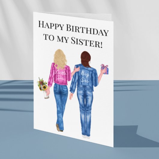 Fijne verjaardag op mijn zuster Waterverf Holiday  Kaart