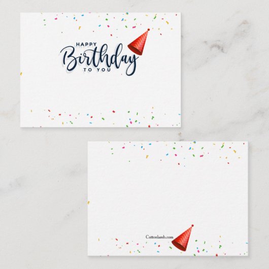 Fijne verjaardag op uw cadeaubon notitiekaartje (Voorkant / Achterkant)