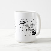 Fijne verjaardag, oude fossielen koffiemok (Voorkant rechts)