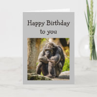 Fijne verjaardag over de helling Funny Sad Gorilla