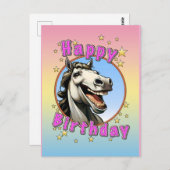 fijne verjaardag paard briefkaart (Voorkant / Achterkant)