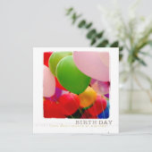 Fijne verjaardag Platte fotokaart Uitnodigingen (Staand voorkant)