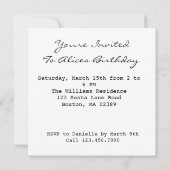 Fijne verjaardag Platte fotokaart Uitnodigingen (Achterkant)