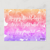 Fijne verjaardag, Purple Flowers Briefkaart (Achterkant)