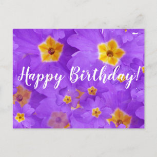 Fijne verjaardag, Purple Flowers Briefkaart
