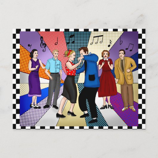 Fijne verjaardag | Retro nostalgie jaren 50 Briefkaart (Voorkant)