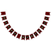 Fijne verjaardag rood en zwart vlaggetjes (Alle)