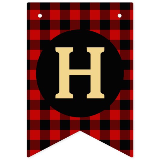 Fijne verjaardag rood en zwart vlaggetjes (Tweede vlag)