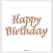 Fijne verjaardag roos gouden ballontekst sticker (Vel)