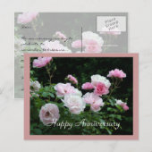 Fijne verjaardag roze roze roze rozenkaart. briefkaart (Voorkant / Achterkant)