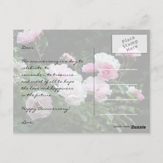 Fijne verjaardag roze roze roze rozenkaart. briefkaart (Achterkant)