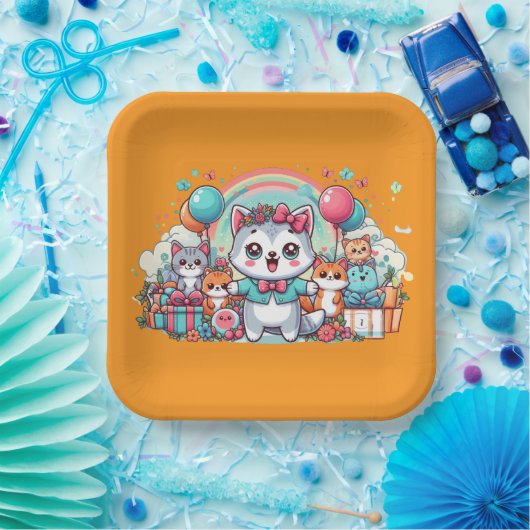 Fijne verjaardag, schatje papieren bordje (Feest)