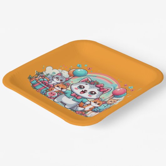 Fijne verjaardag, schatje papieren bordje (Gebogen)