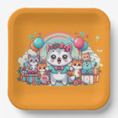 Fijne verjaardag, schatje papieren bordje (Voorkant)