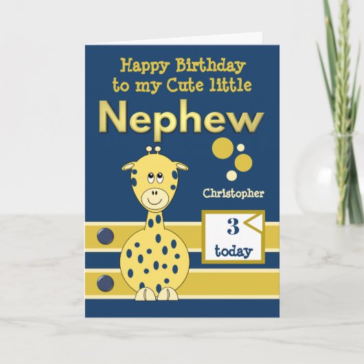 Fijne verjaardag schattig Nepheh, een oud marineus Kaart (Voorkant)