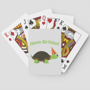 Fijne verjaardag! Schildpad Pokerkaarten