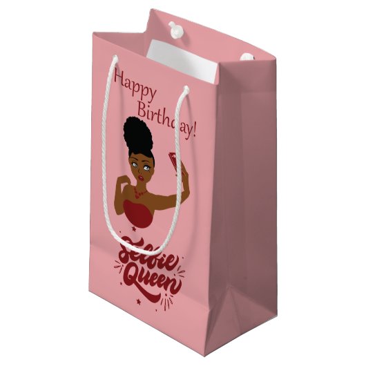 Fijne verjaardag Selfie Koningin! Klein Cadeauzakje (Voorkant Gekanteld)