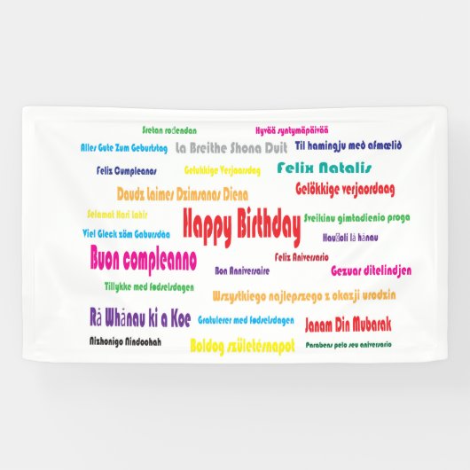 Fijne verjaardag spandoek (Horizontaal)