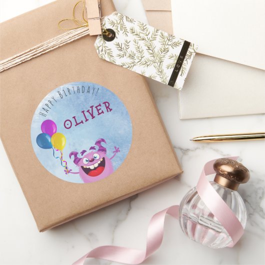 Fijne verjaardag sticker! ronde sticker (Geschenken)