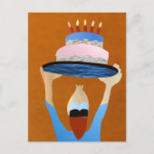 Fijne verjaardag taart met kaarsen feest briefkaart (Voorkant)