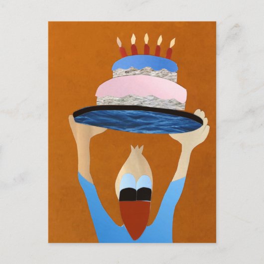 Fijne verjaardag taart met kaarsen feest briefkaart (Voorkant)