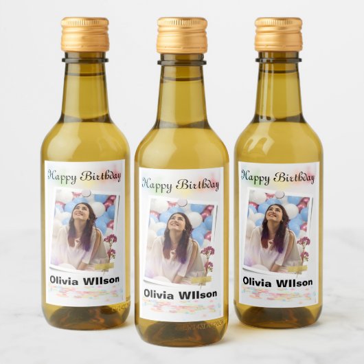 Fijne verjaardag trouwwijn label wijn etiket (Flessen)